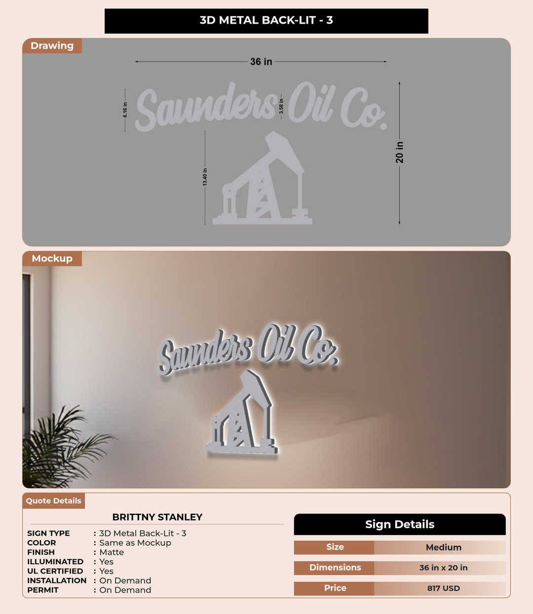 CUSTOM MOCKUP SIGN FOR Brittny Stanley