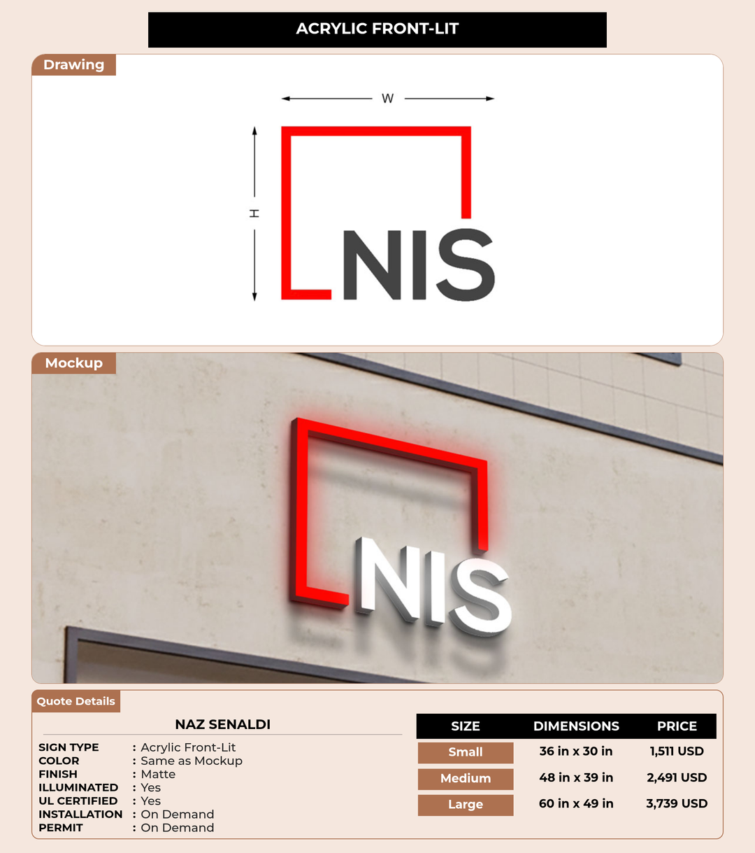 CUSTOM MOCKUP SIGN FOR Naz Senaldi