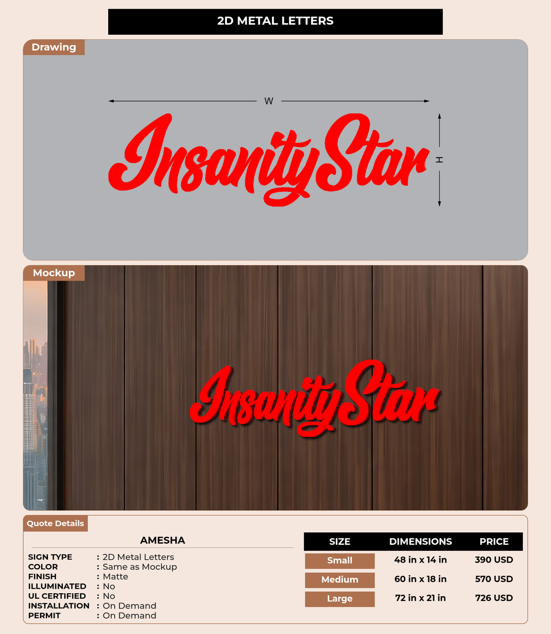 CUSTOM MOCKUP SIGN FOR Amesha
