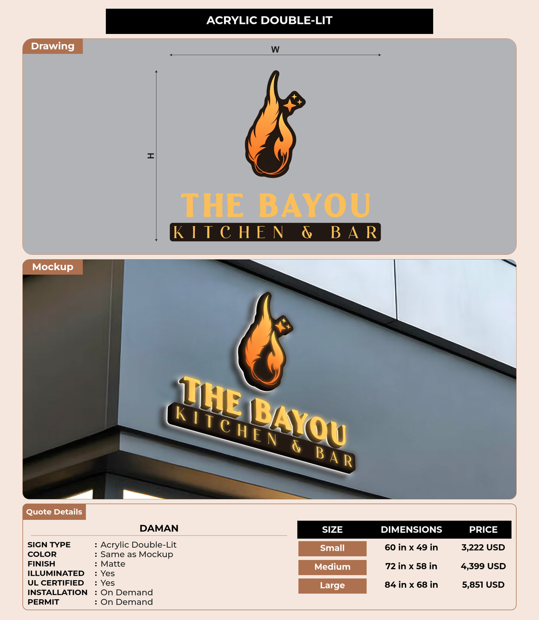 CUSTOM MOCKUP SIGN FOR Daman