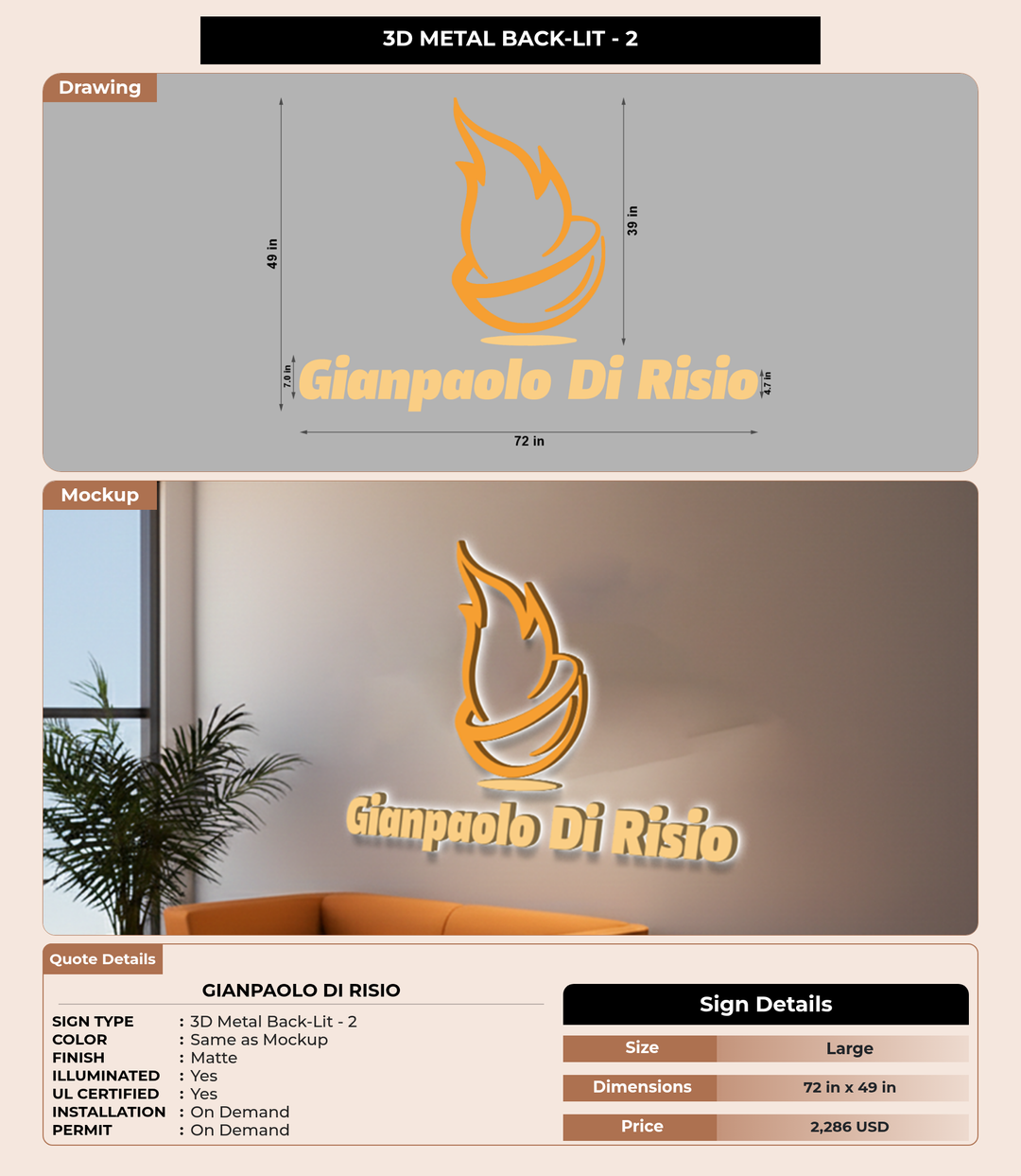 CUSTOM MOCKUP SIGN FOR Gianpaolo Di Risio