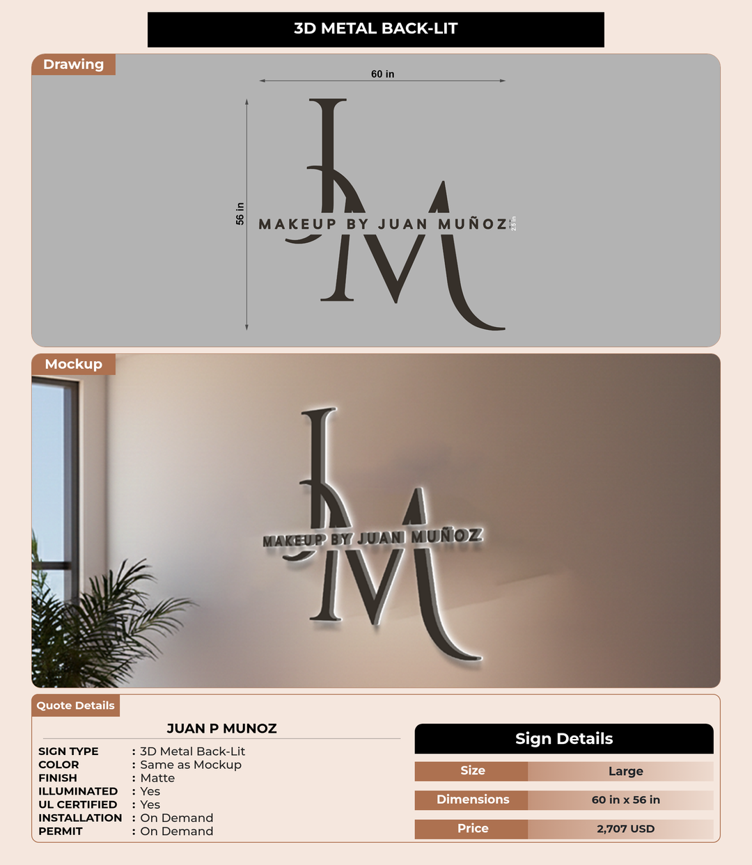 CUSTOM MOCKUP SIGN FOR Juan P Munoz