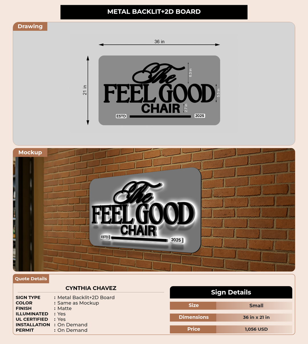 CUSTOM MOCKUP SIGN FOR Cynthia Chavez