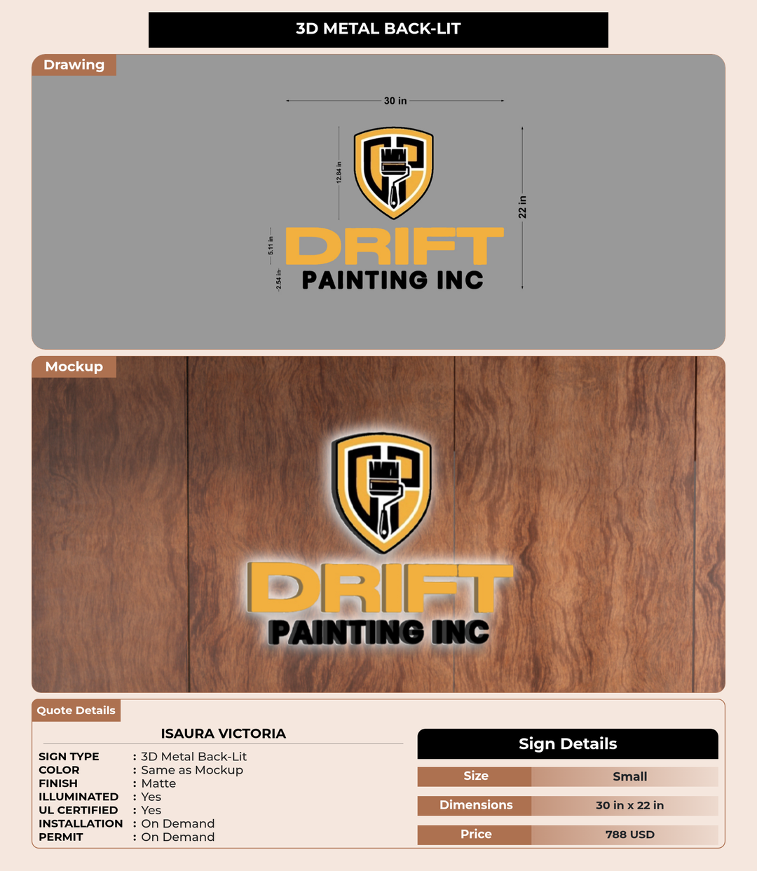 CUSTOM MOCKUP SIGN FOR Isaura Victoria