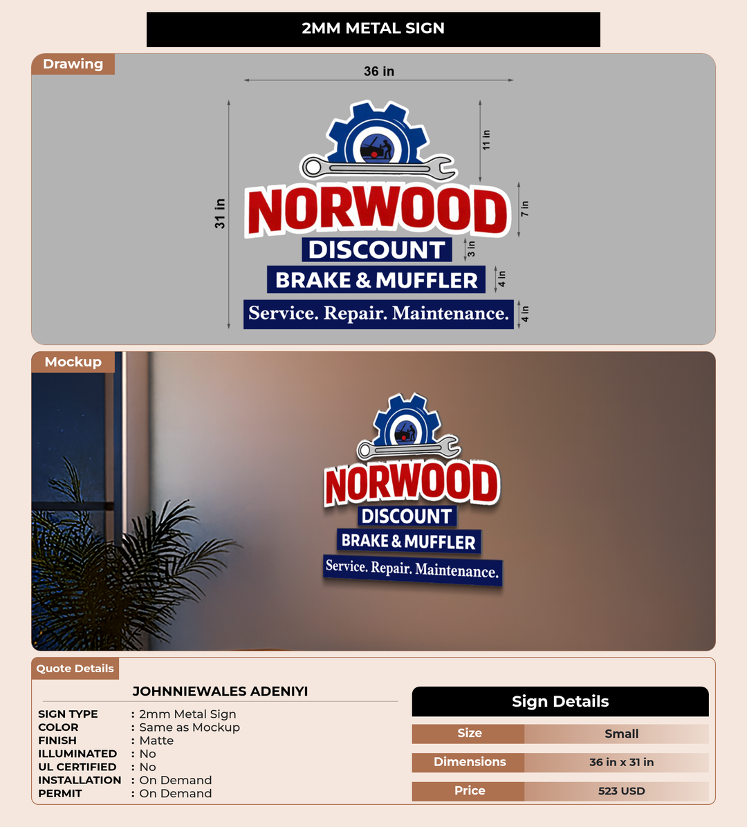 CUSTOM MOCKUP SIGN FOR Johnniewales Adeniyi