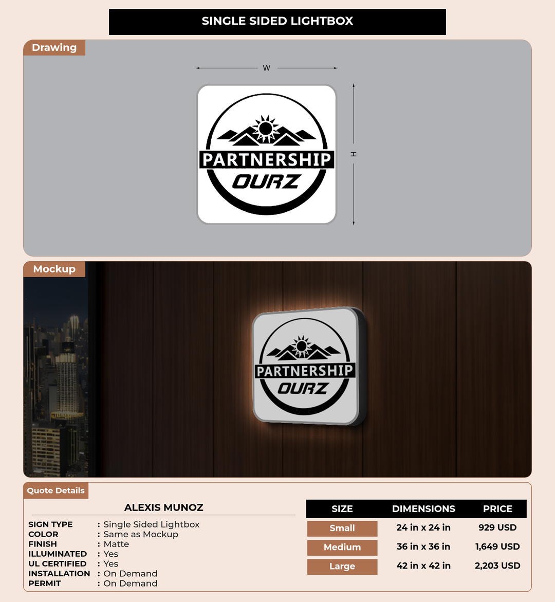 CUSTOM MOCKUP SIGN FOR Alexis munoz