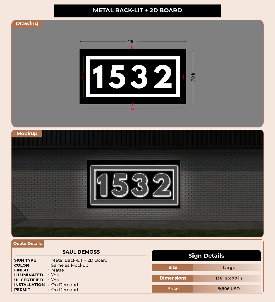 CUSTOM MOCKUP SIGN FOR Saul DeMoss