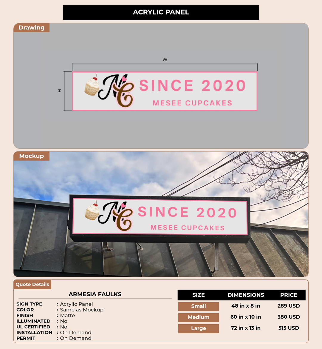 CUSTOM MOCKUP SIGN FOR Armesia Faulks
