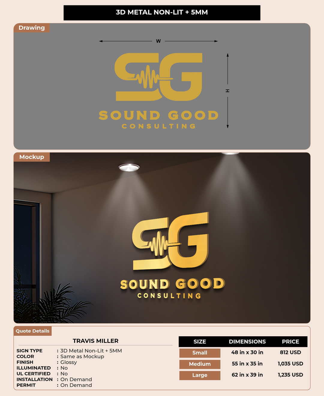 CUSTOM MOCKUP SIGN FOR Travis Miller
