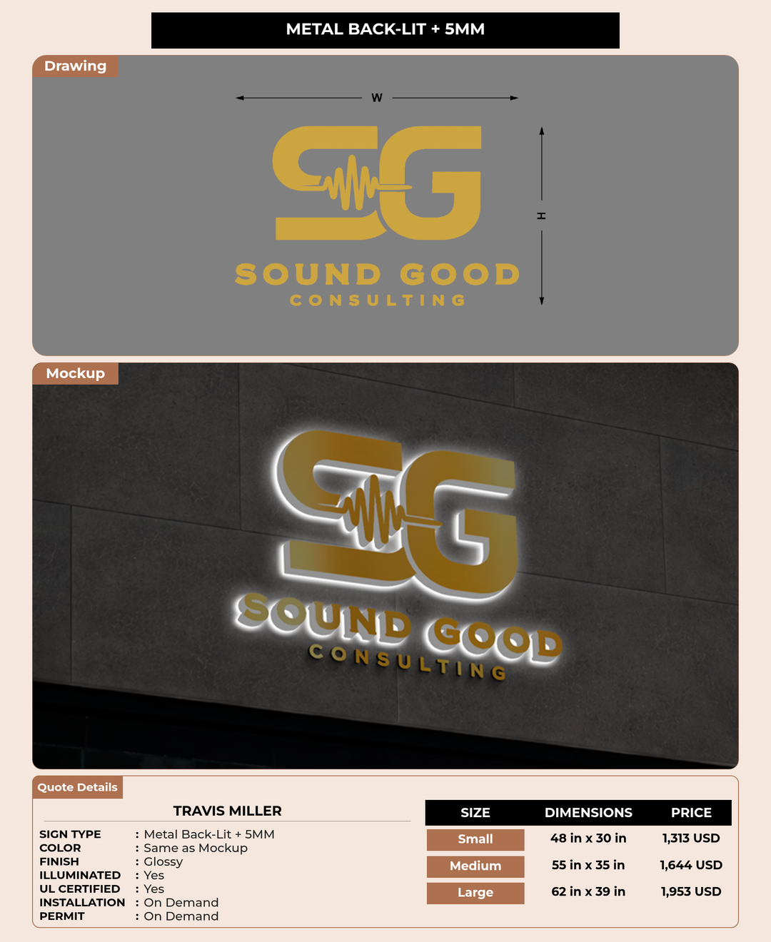 CUSTOM MOCKUP SIGN FOR Travis Miller
