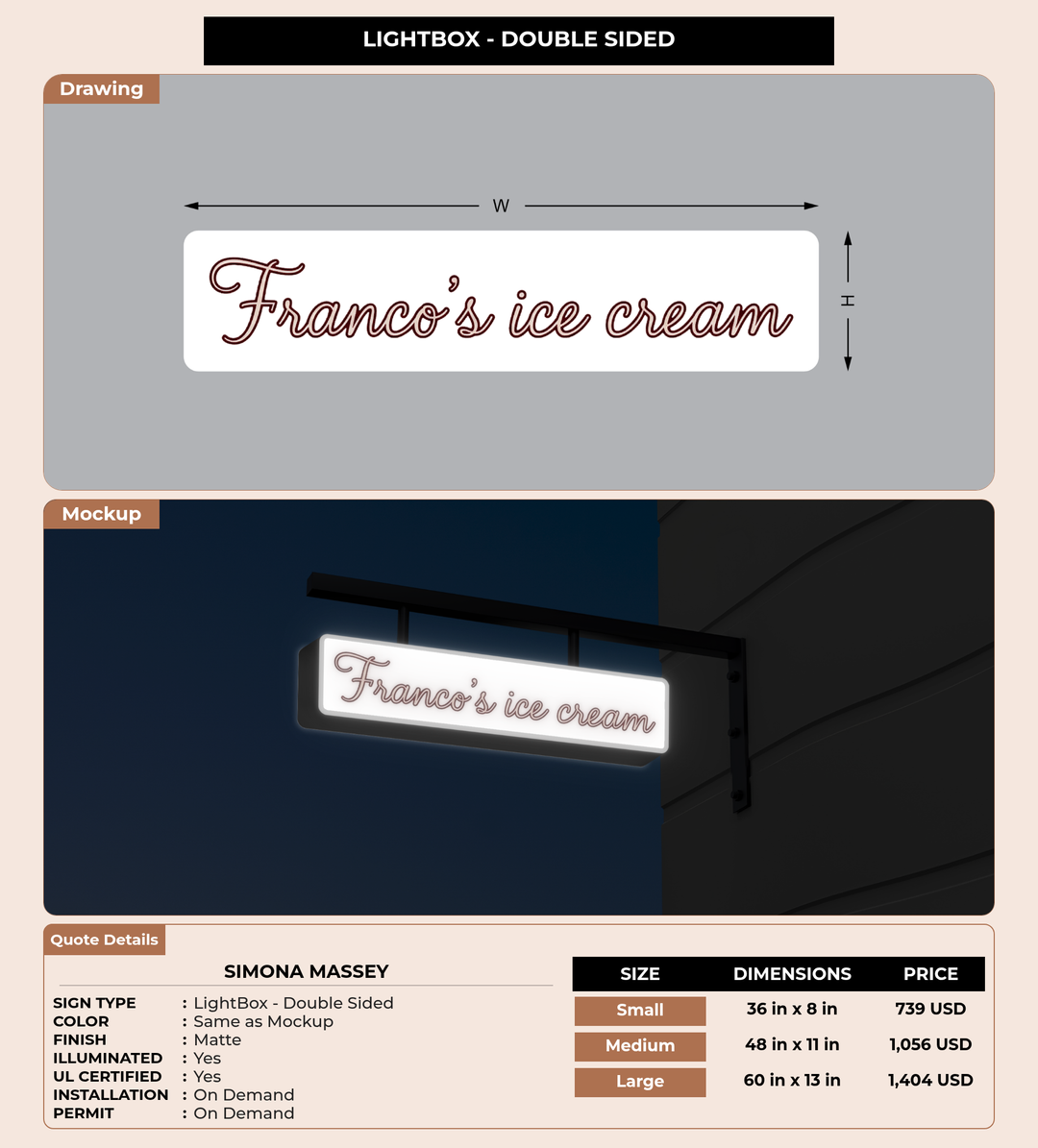 CUSTOM MOCKUP SIGN FOR Simona Massey