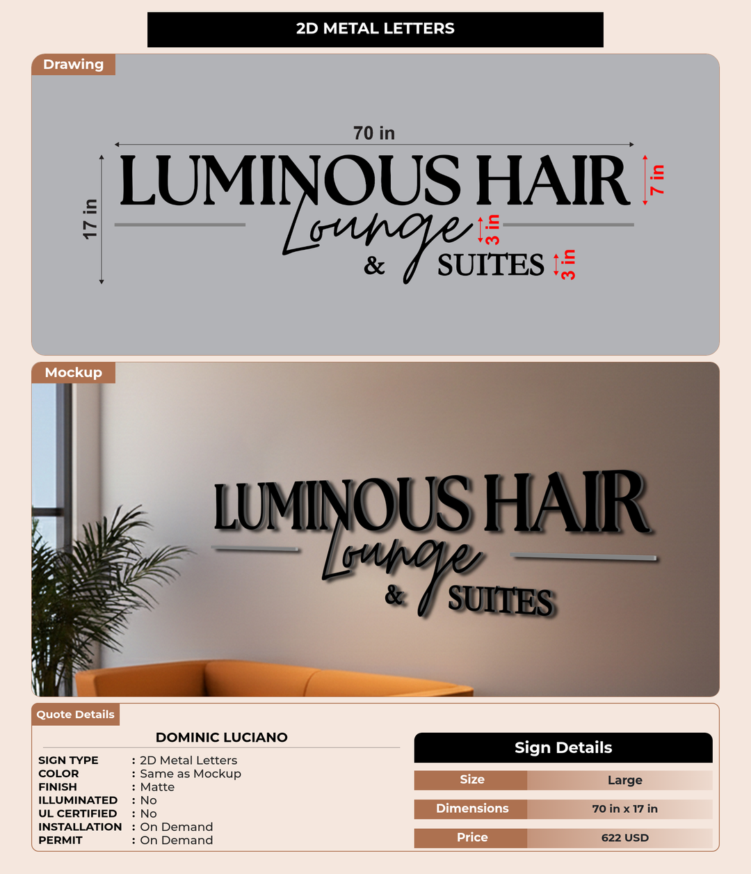 CUSTOM MOCKUP SIGN FOR Dominic Luciano