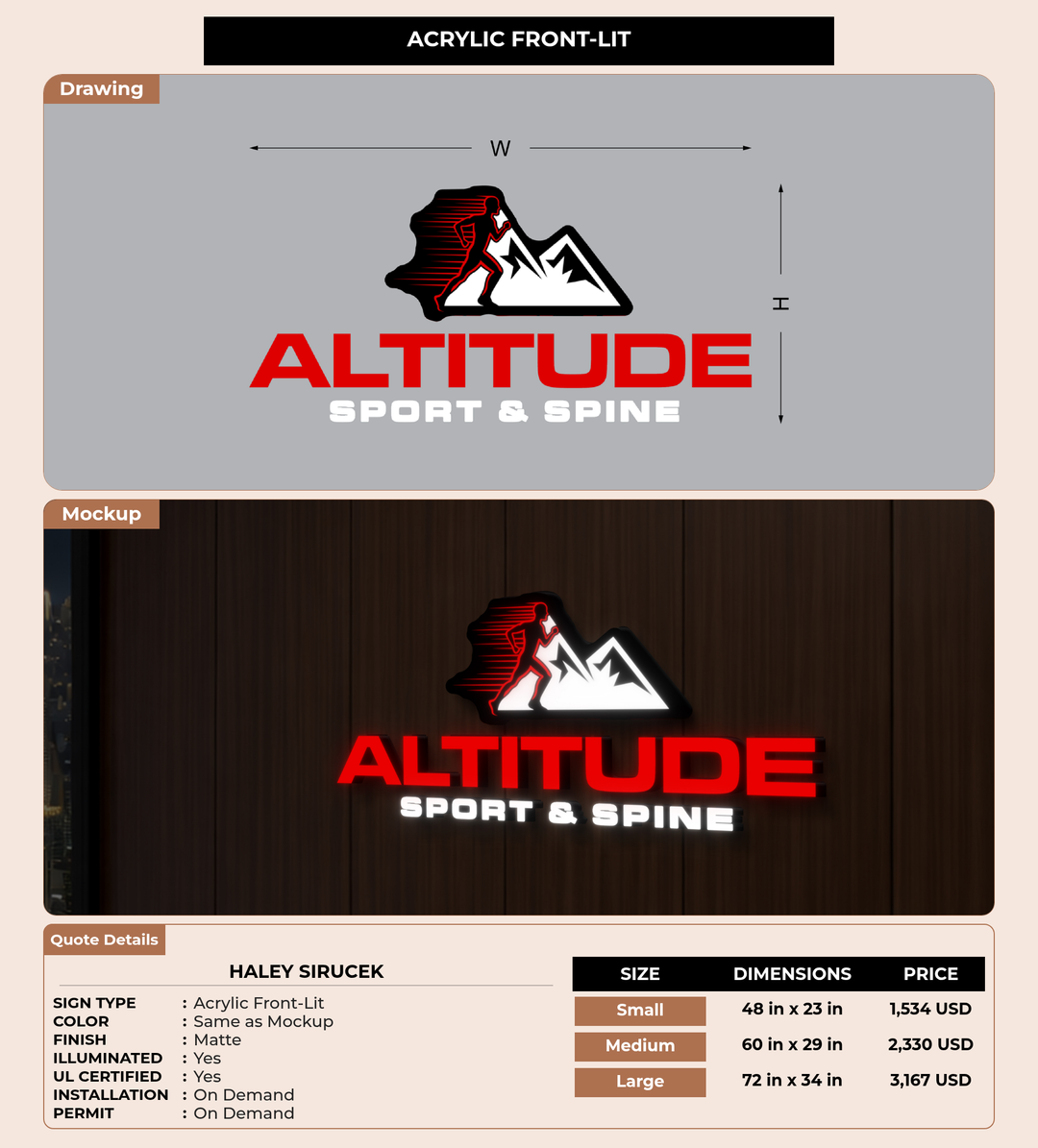 CUSTOM MOCKUP SIGN FOR Haley Sirucek