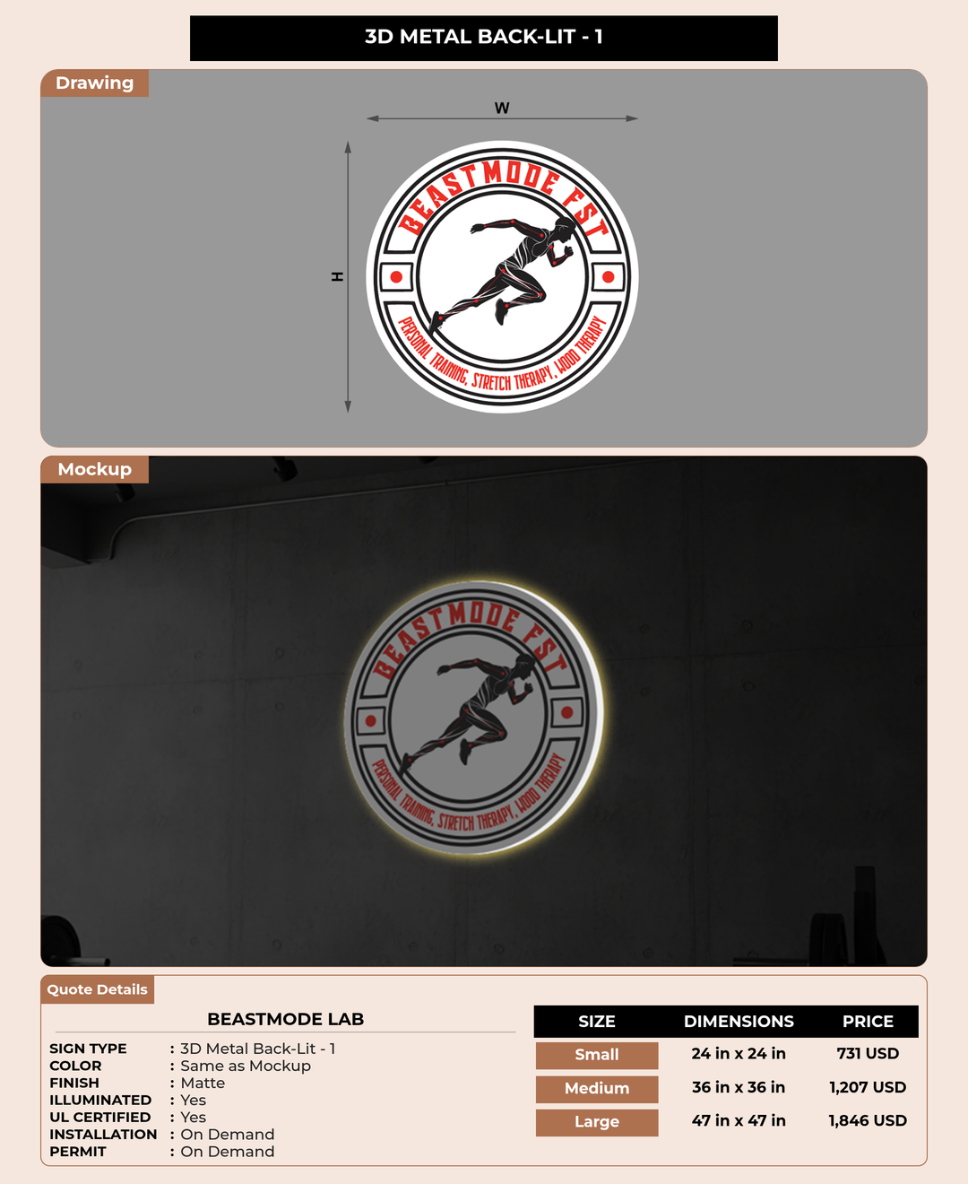 CUSTOM MOCKUP SIGN FOR BEASTMODE LAB