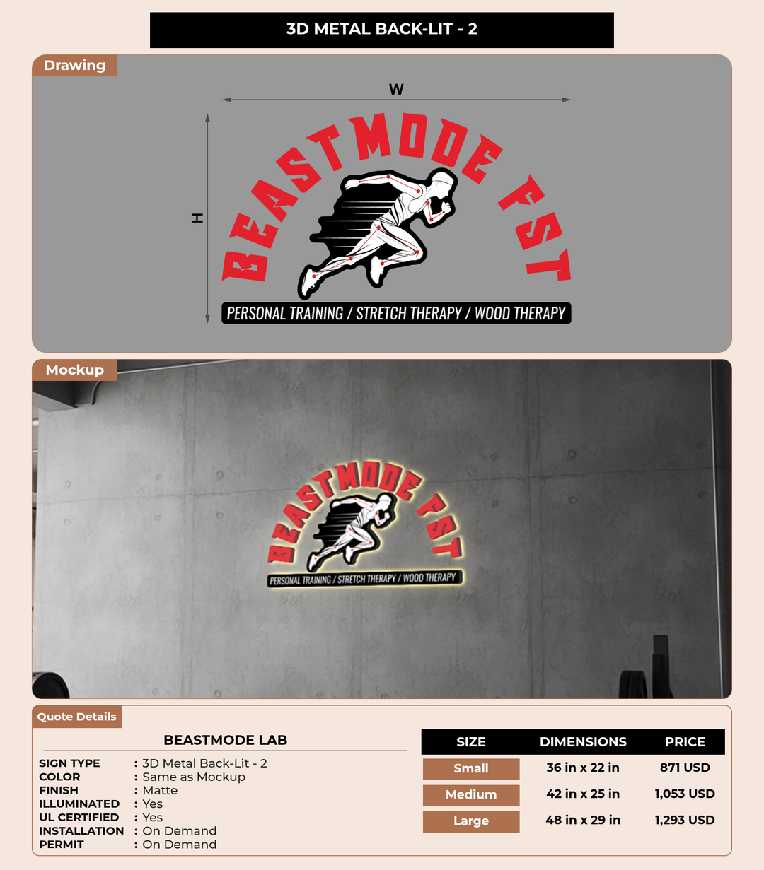 CUSTOM MOCKUP SIGN FOR BEASTMODE LAB