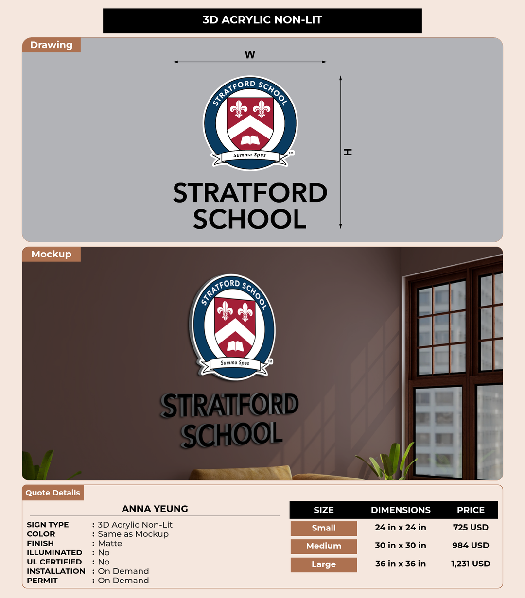 CUSTOM MOCKUP SIGN FOR Anna Yeung
