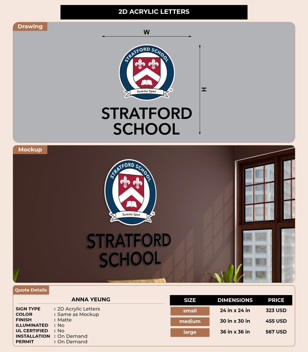 CUSTOM MOCKUP SIGN FOR Anna Yeung