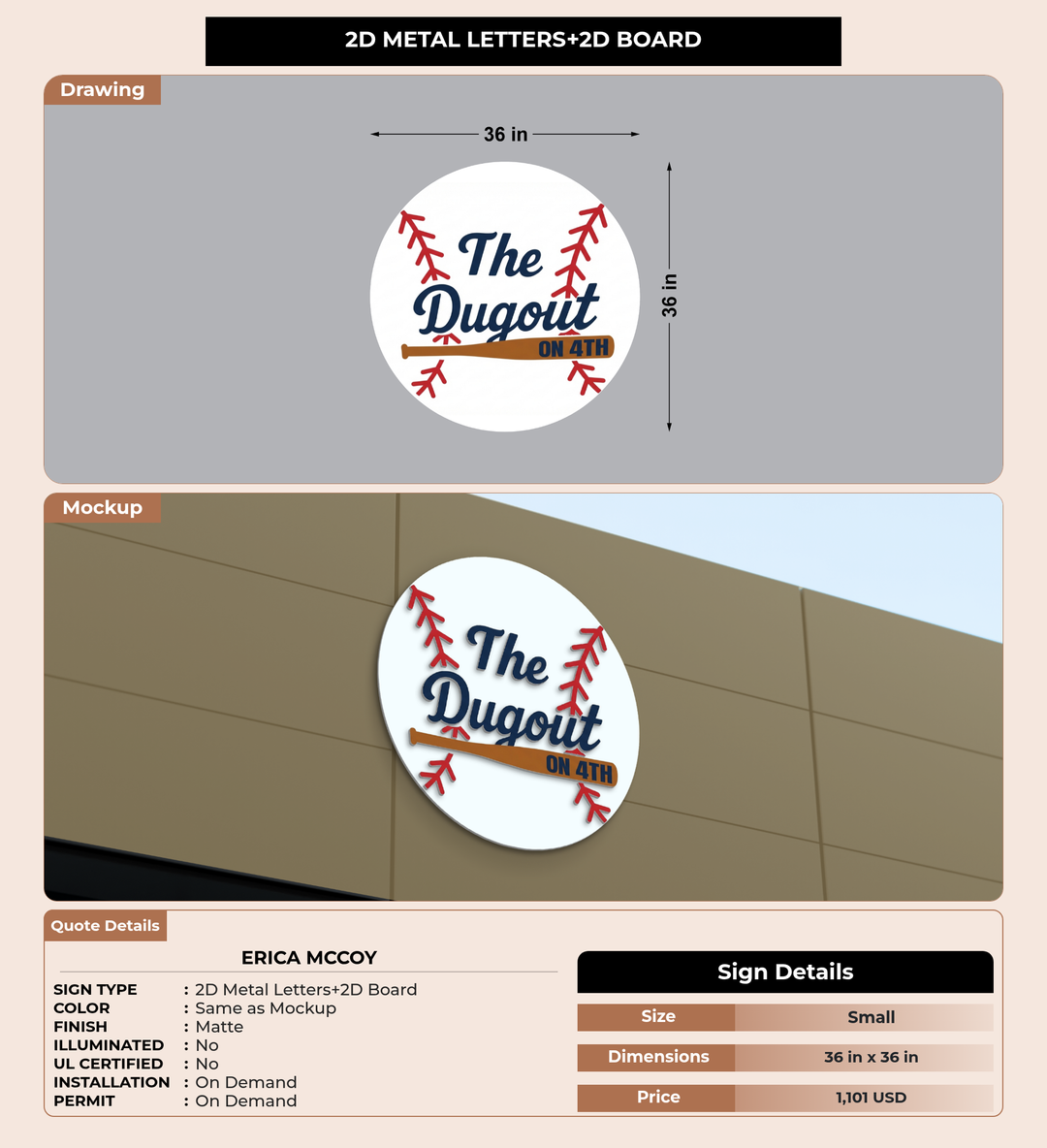 CUSTOM MOCKUP SIGN FOR Erica McCoy