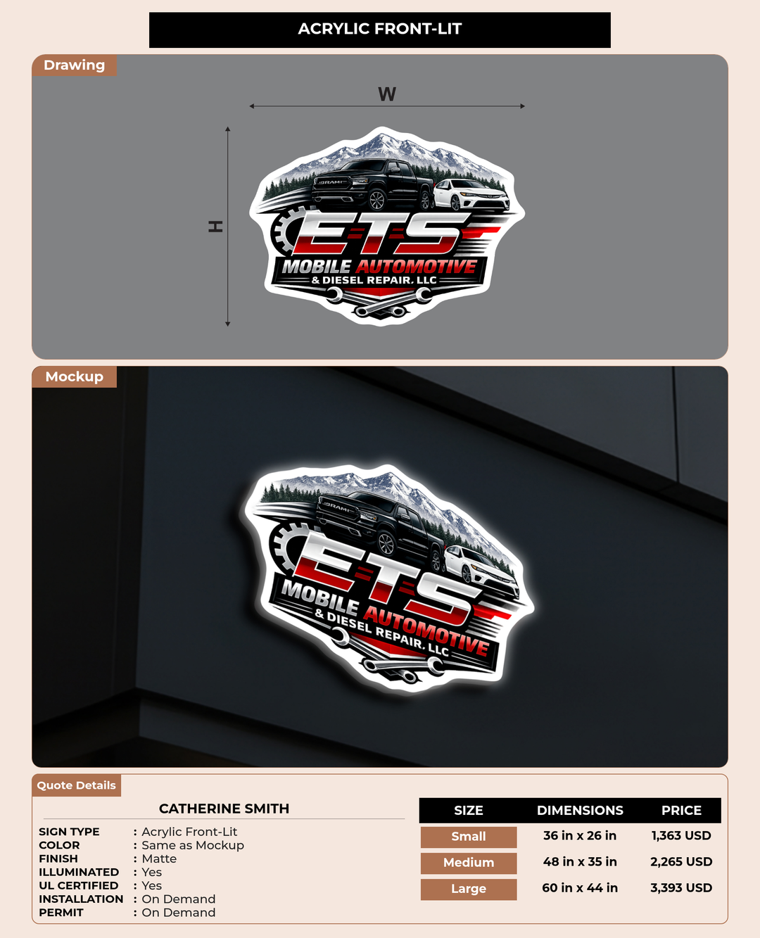 CUSTOM MOCKUP SIGN FOR Catherine Smith