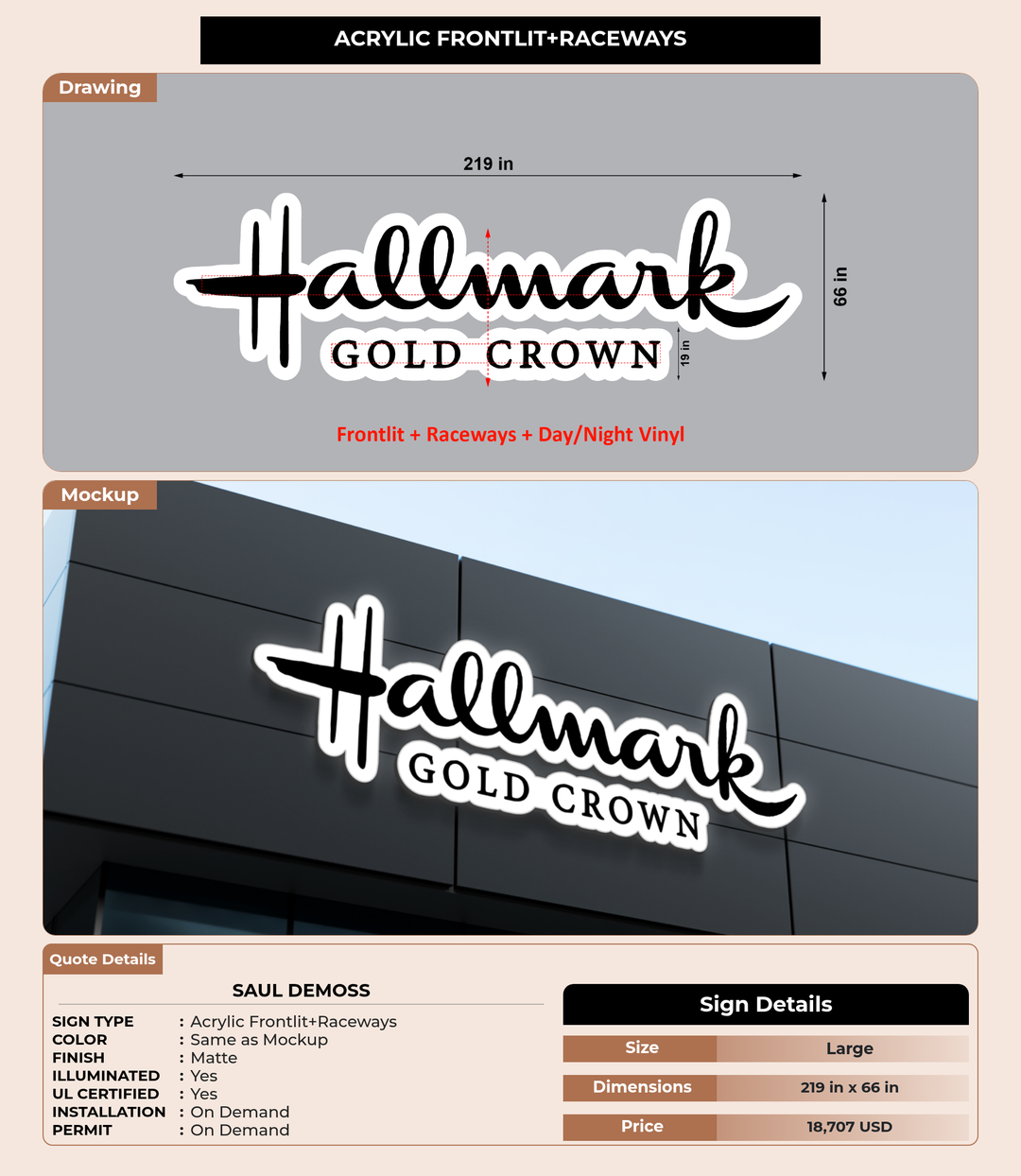 CUSTOM MOCKUP SIGN FOR Saul DeMoss