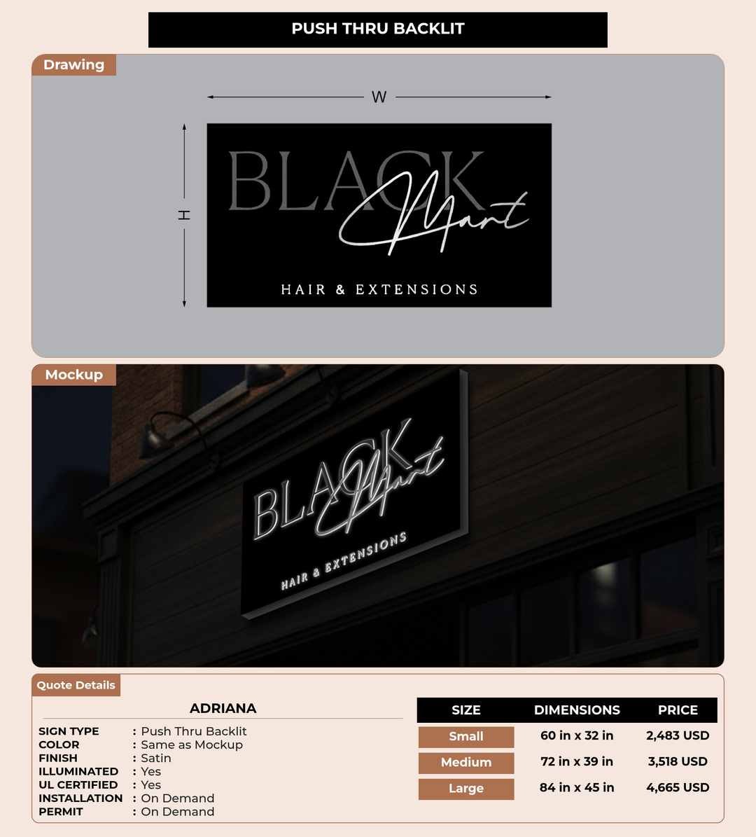 CUSTOM MOCKUP SIGN FOR adriana