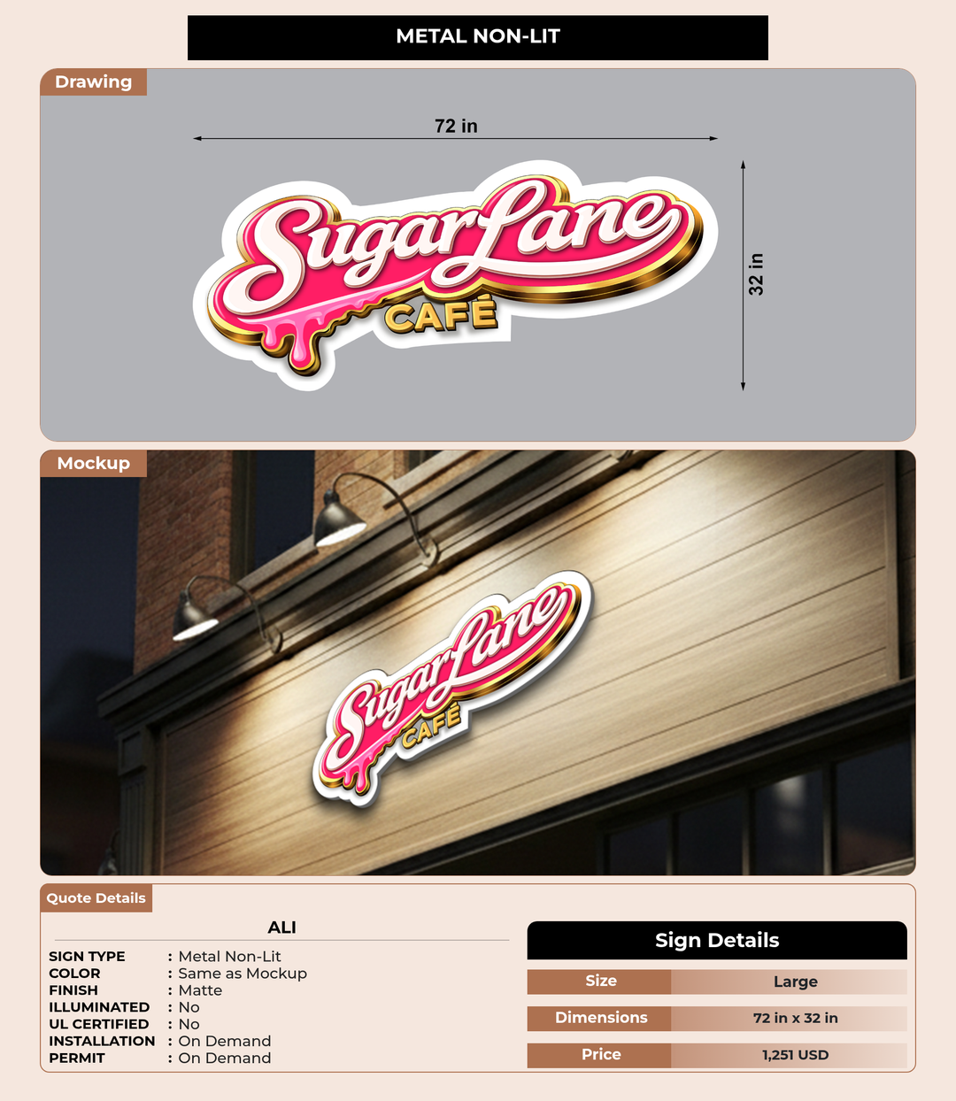CUSTOM MOCKUP SIGN FOR Ali