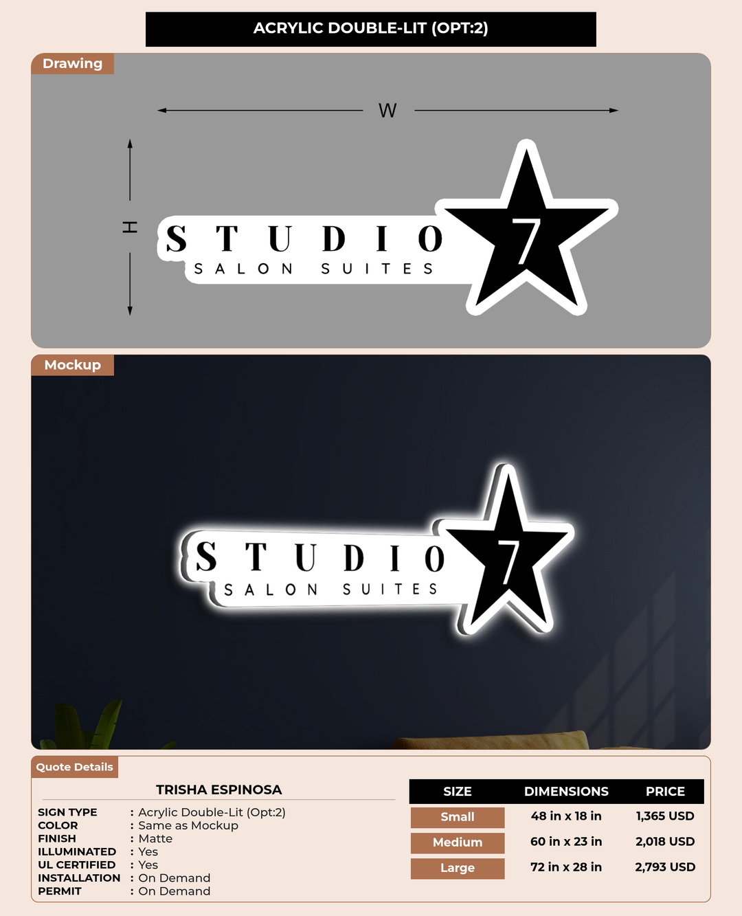 CUSTOM MOCKUP SIGN FOR Trisha Espinosa