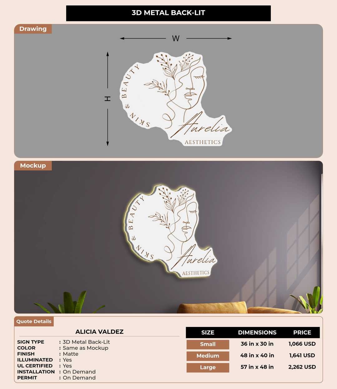 CUSTOM MOCKUP SIGN FOR ALICIA VALDEZ