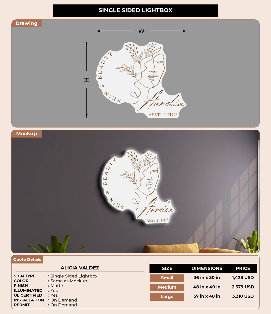 CUSTOM MOCKUP SIGN FOR ALICIA VALDEZ