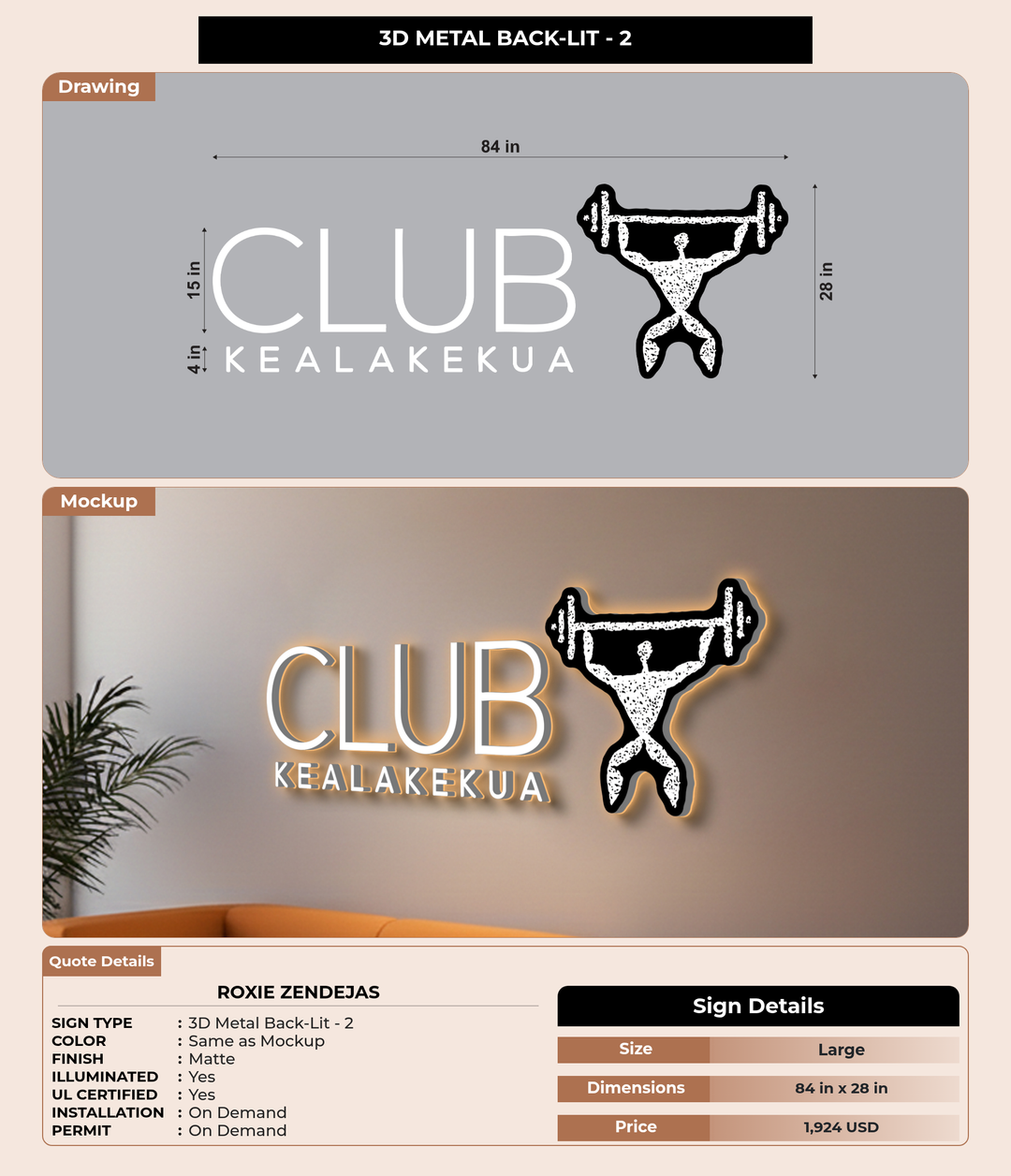 CUSTOM MOCKUP SIGN FOR Roxie Zendejas