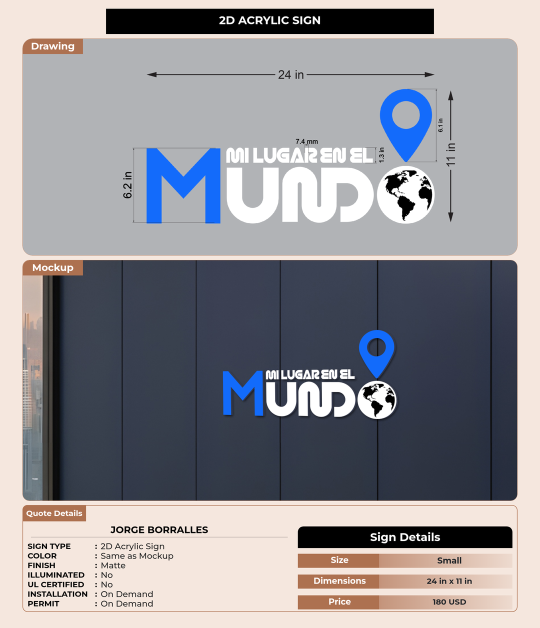 CUSTOM MOCKUP SIGN FOR Jorge Borralles
