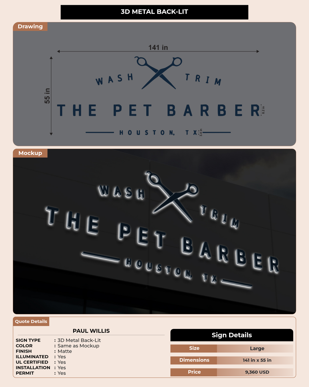 CUSTOM MOCKUP SIGN FOR Paul willis