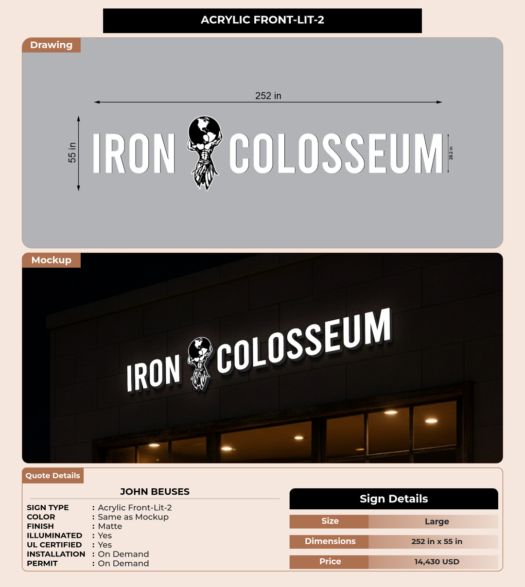 CUSTOM MOCKUP SIGN FOR John Beuses