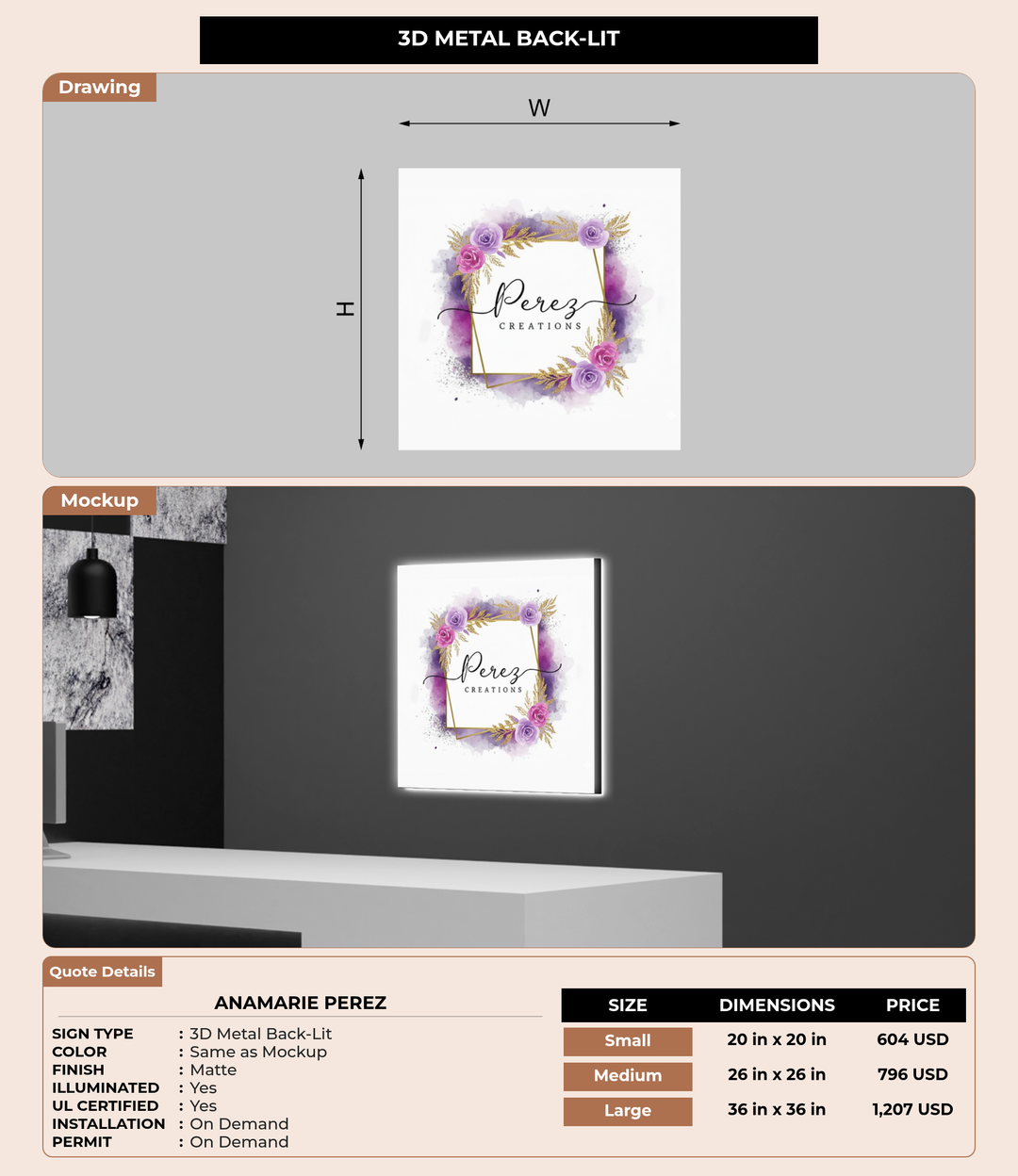 CUSTOM MOCKUP SIGN FOR Anamarie Perez