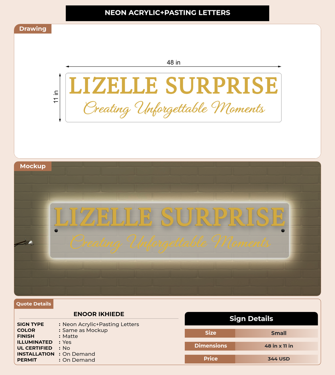 CUSTOM MOCKUP SIGN FOR Enoor Ikhiede