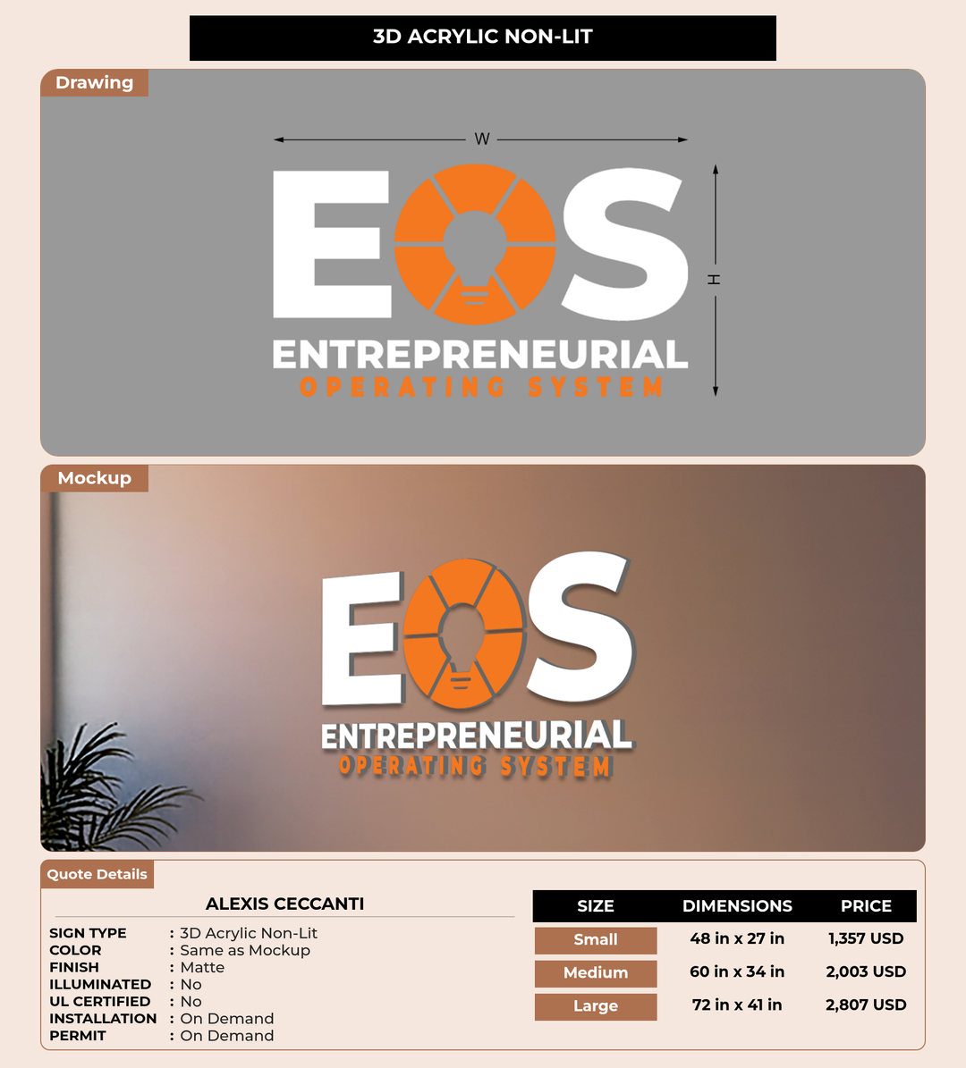 CUSTOM MOCKUP SIGN FOR Alexis Ceccanti