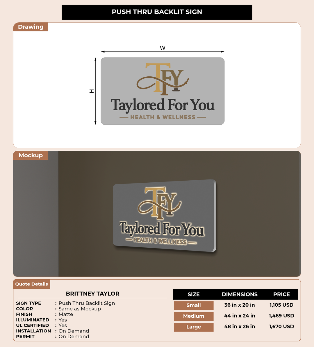 CUSTOM MOCKUP SIGN FOR Brittney Taylor