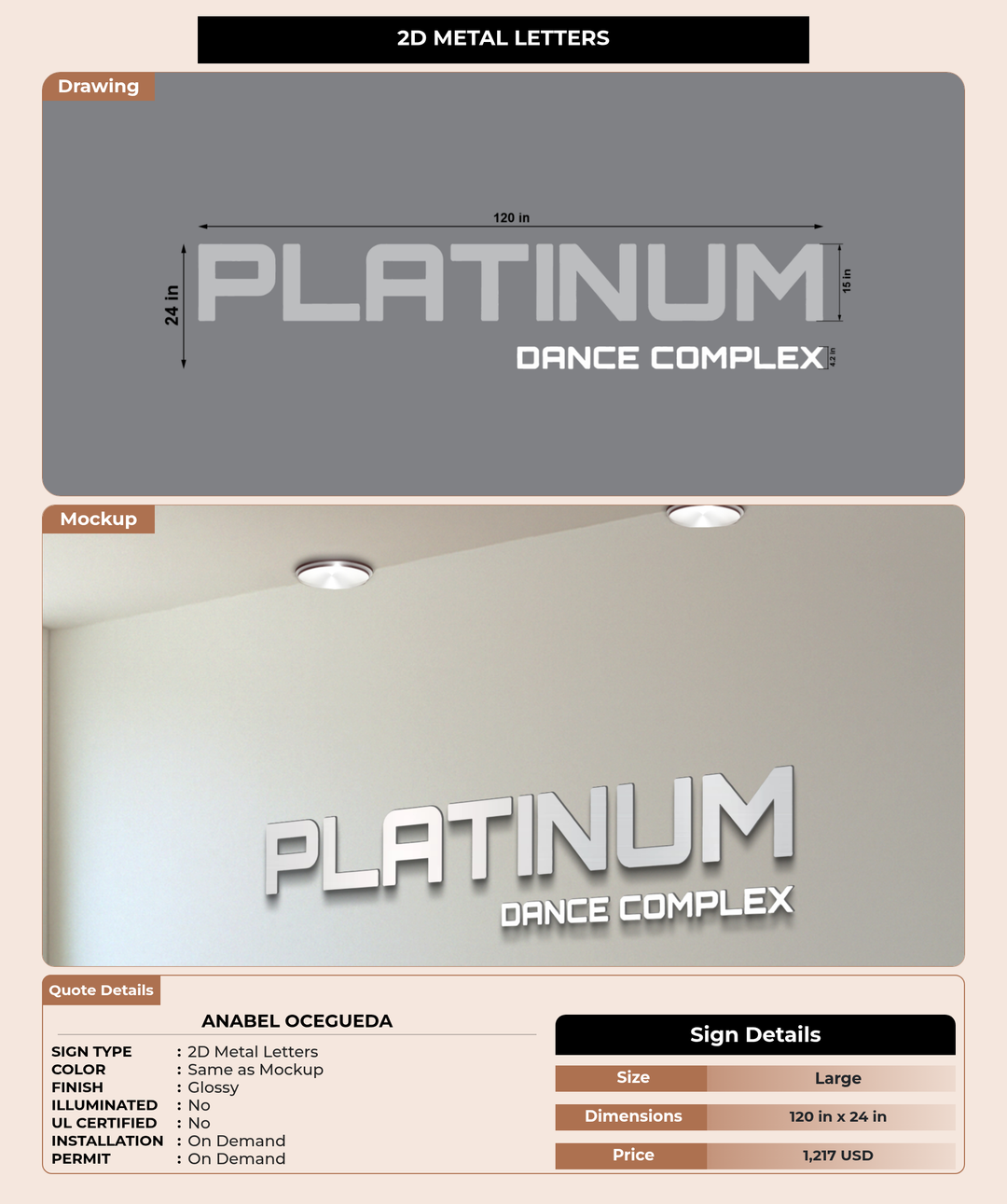 CUSTOM MOCKUP SIGN FOR Anabel Ocegueda