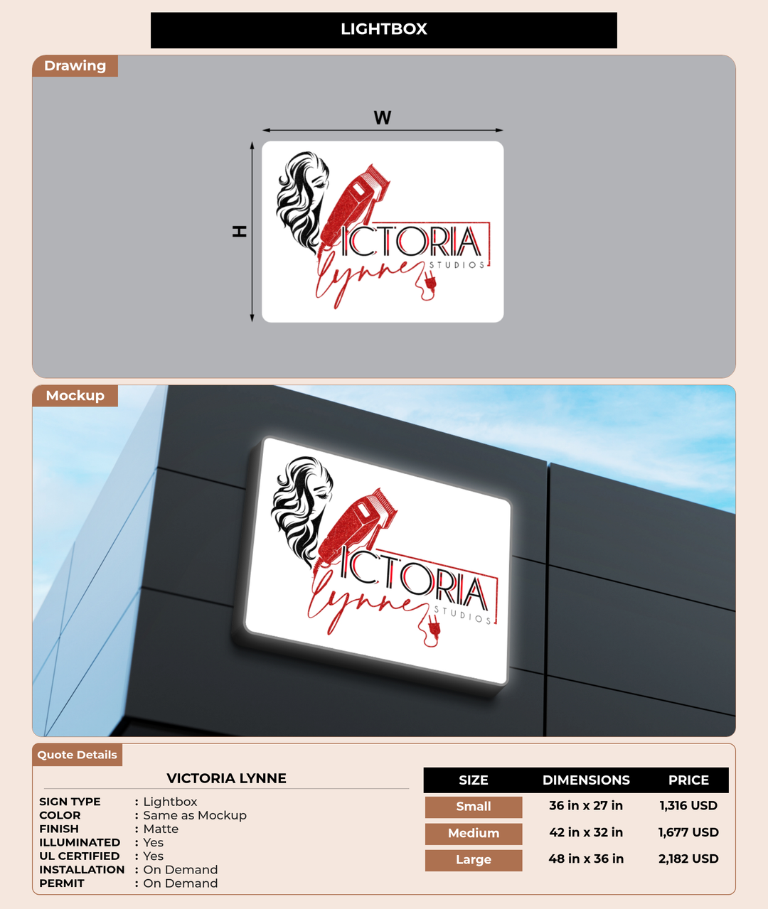 CUSTOM MOCKUP SIGN FOR Victoria Lynne