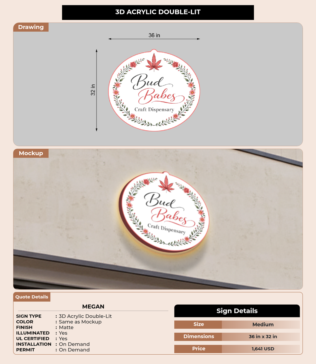 CUSTOM MOCKUP SIGN FOR Megan