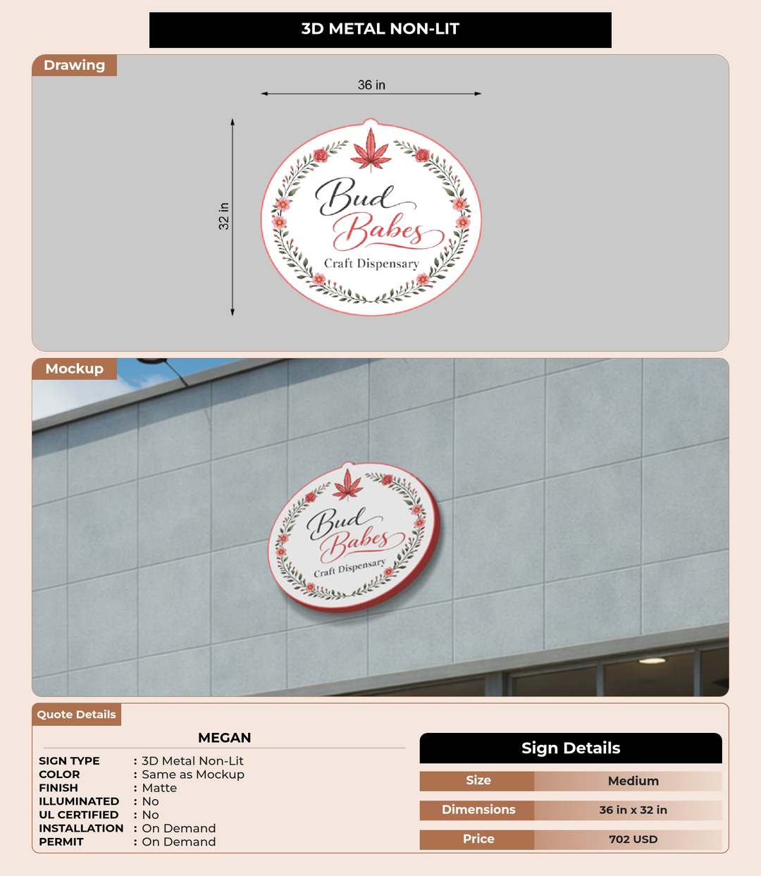 CUSTOM MOCKUP SIGN FOR Megan