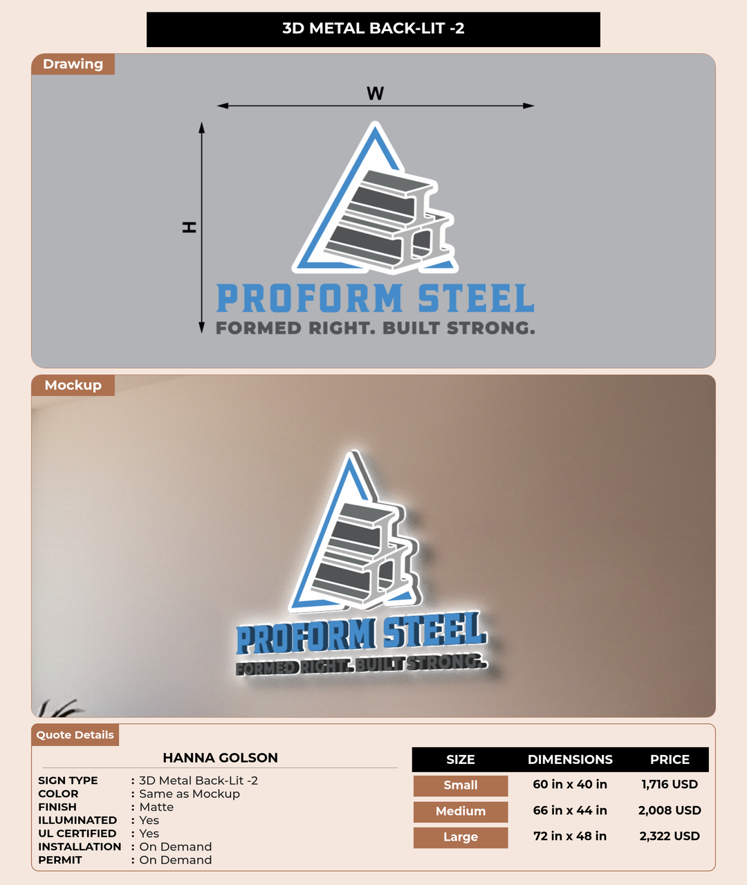 CUSTOM MOCKUP SIGN FOR Hanna Golson