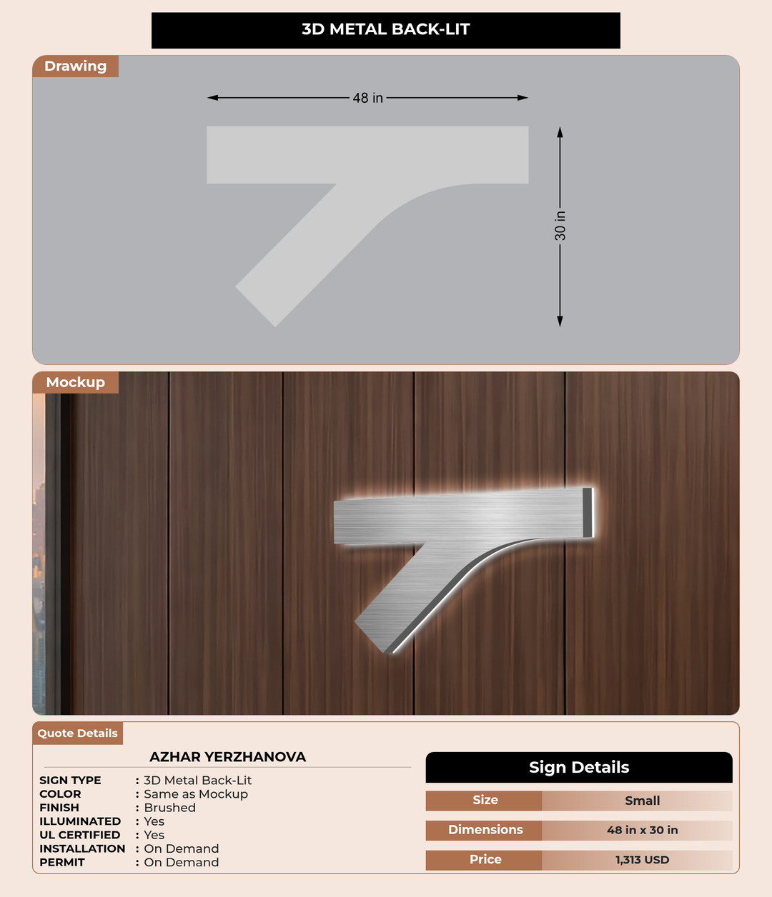 CUSTOM MOCKUP SIGN FOR Azhar Yerzhanova