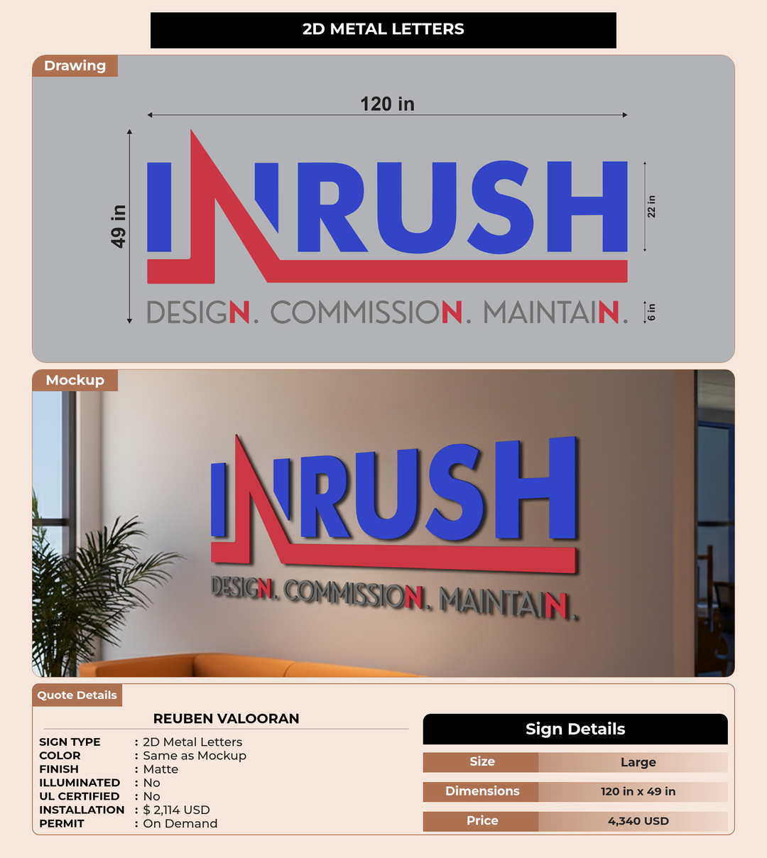 CUSTOM MOCKUP SIGN FOR REUBEN VALOORAN