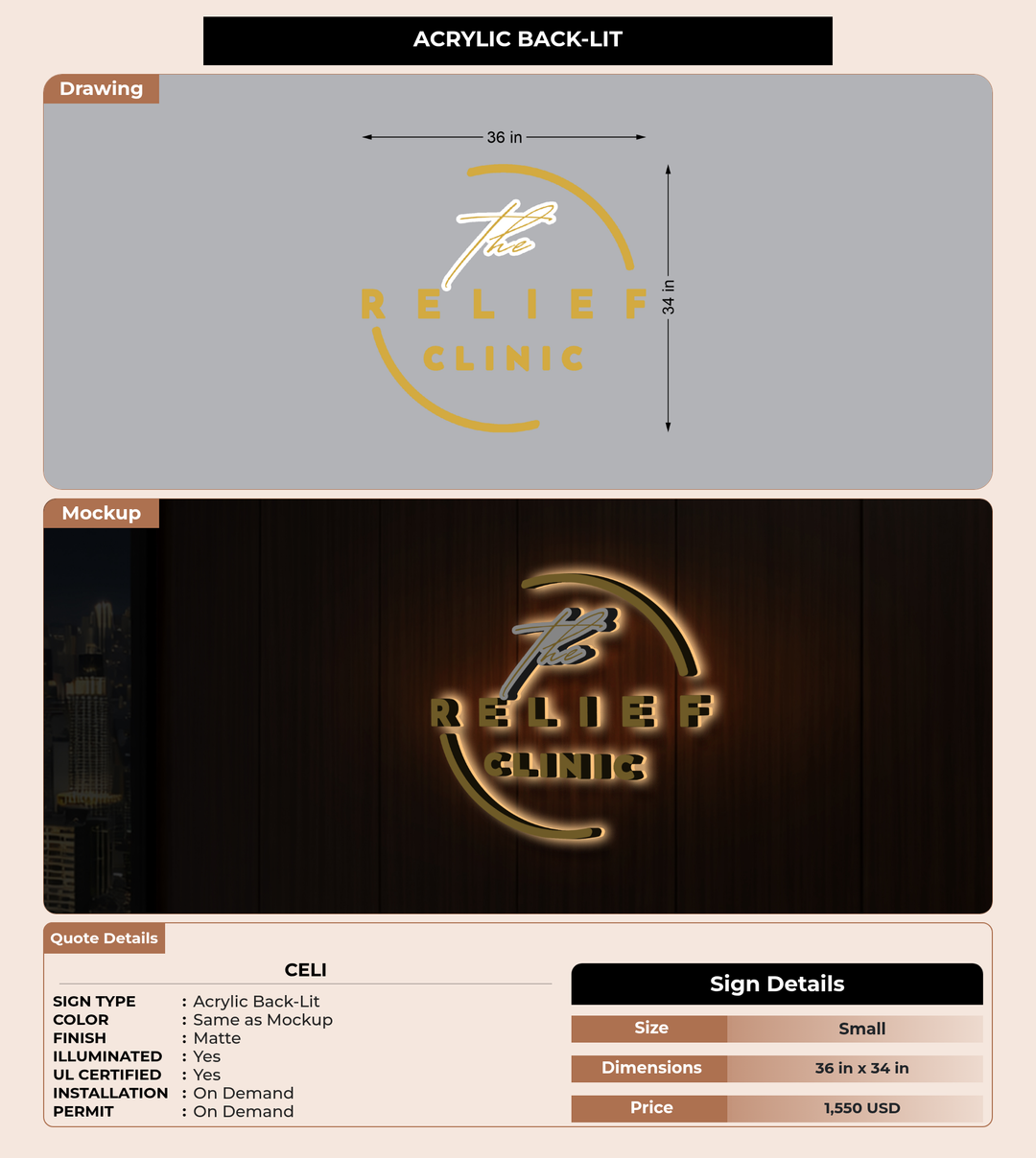 CUSTOM MOCKUP SIGN FOR Celi