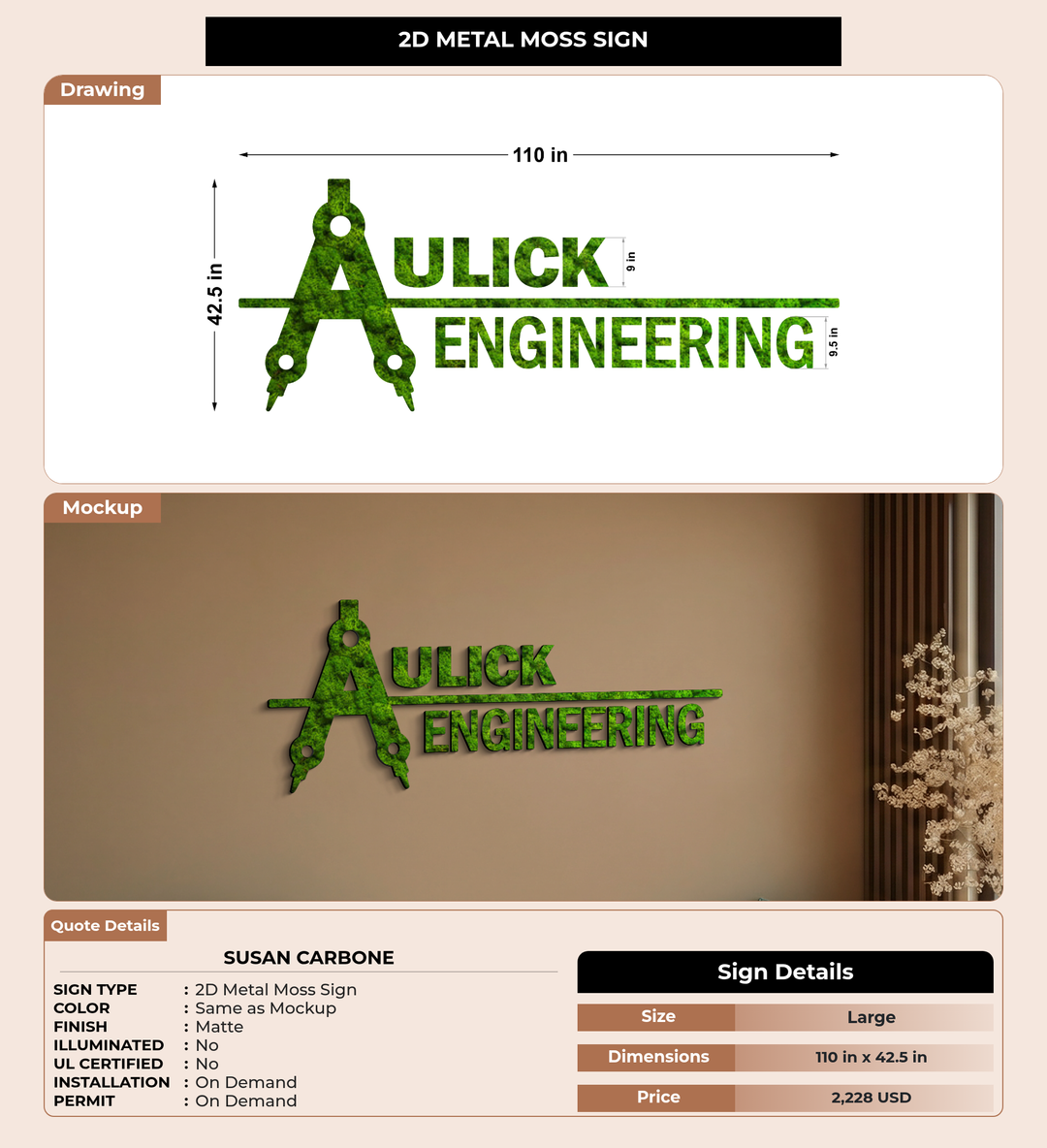 CUSTOM MOCKUP SIGN FOR Susan Carbone