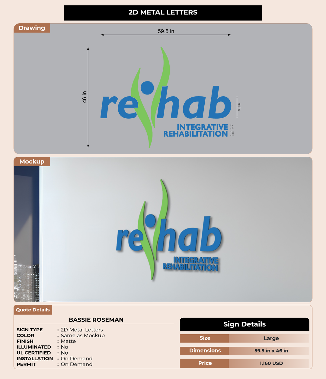 CUSTOM MOCKUP SIGN FOR Bassie Roseman