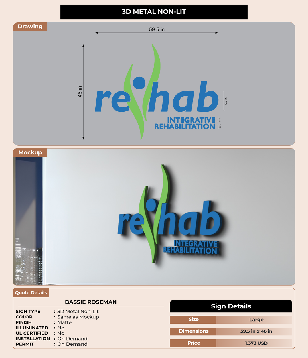 CUSTOM MOCKUP SIGN FOR Bassie Roseman