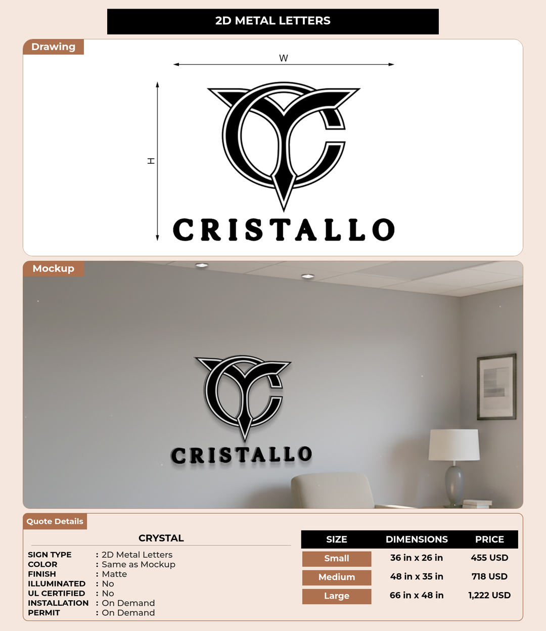 CUSTOM MOCKUP SIGN FOR Crystal