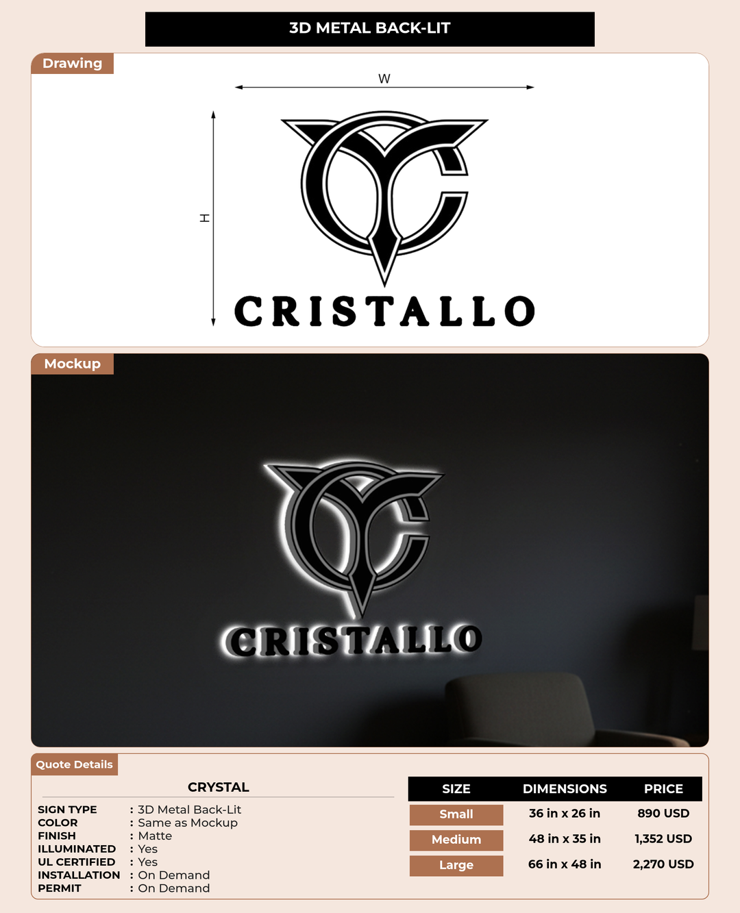 CUSTOM MOCKUP SIGN FOR Crystal